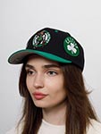 Бейсболка MITCHELL NESS арт. HHSS7310-BCEYYPPPBLCK Boston Celtics NBA (черный / зеленый)